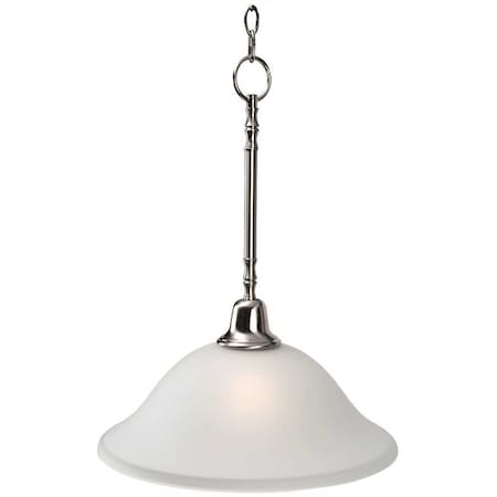 Monument 1-Light Brushed Nickel Pendant with Frosted Glass 617261